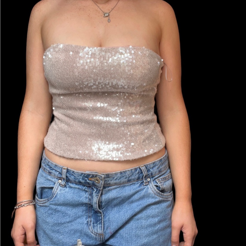 Zara sparkly tube top. Size M